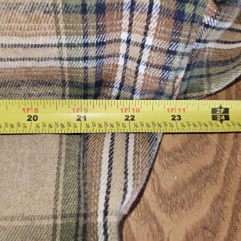 Fantaslook Womens Plaid Flannel Shacket Oversized Button Down Shirt Green Large - Picture 9 of 10